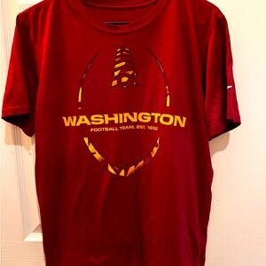 Nike Burgundy Short Sleeve Tee with Washington Football Graphic